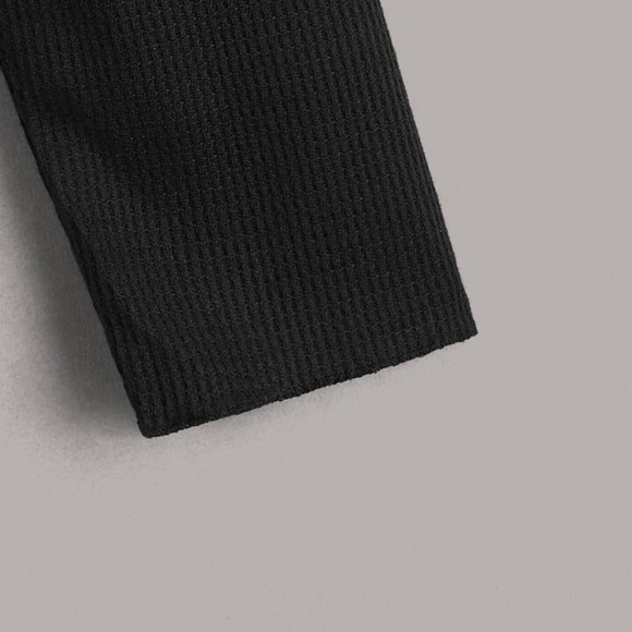 Lace trim Tie front ribbed crop top - Picture 3 of 6